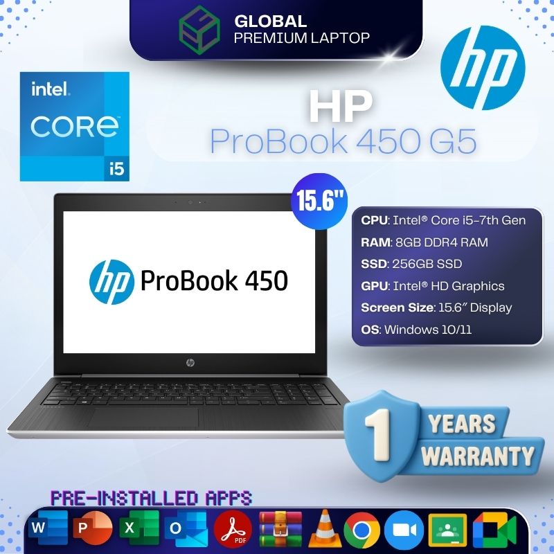 HP ProBook 450 G5 i5-7th 15.6" (Premium Refurbished)
