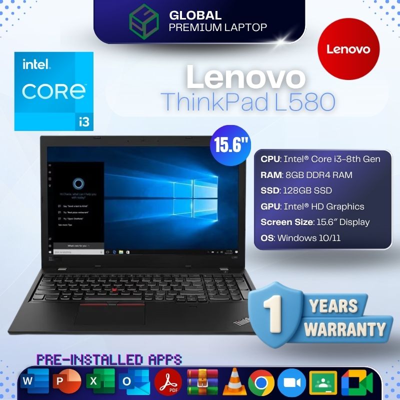 Lenovo ThinkPad L580 i3-8th 15.6" (Premium Refurbished)
