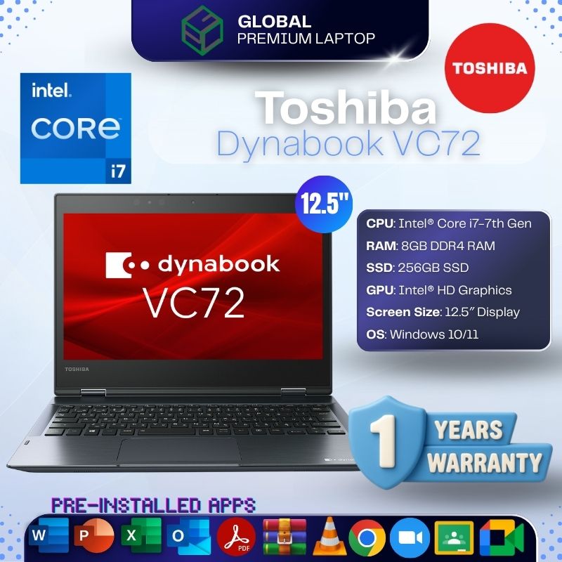 Toshiba Dynabook VC72 i7-7th 12.5" (Premium Refurbished)