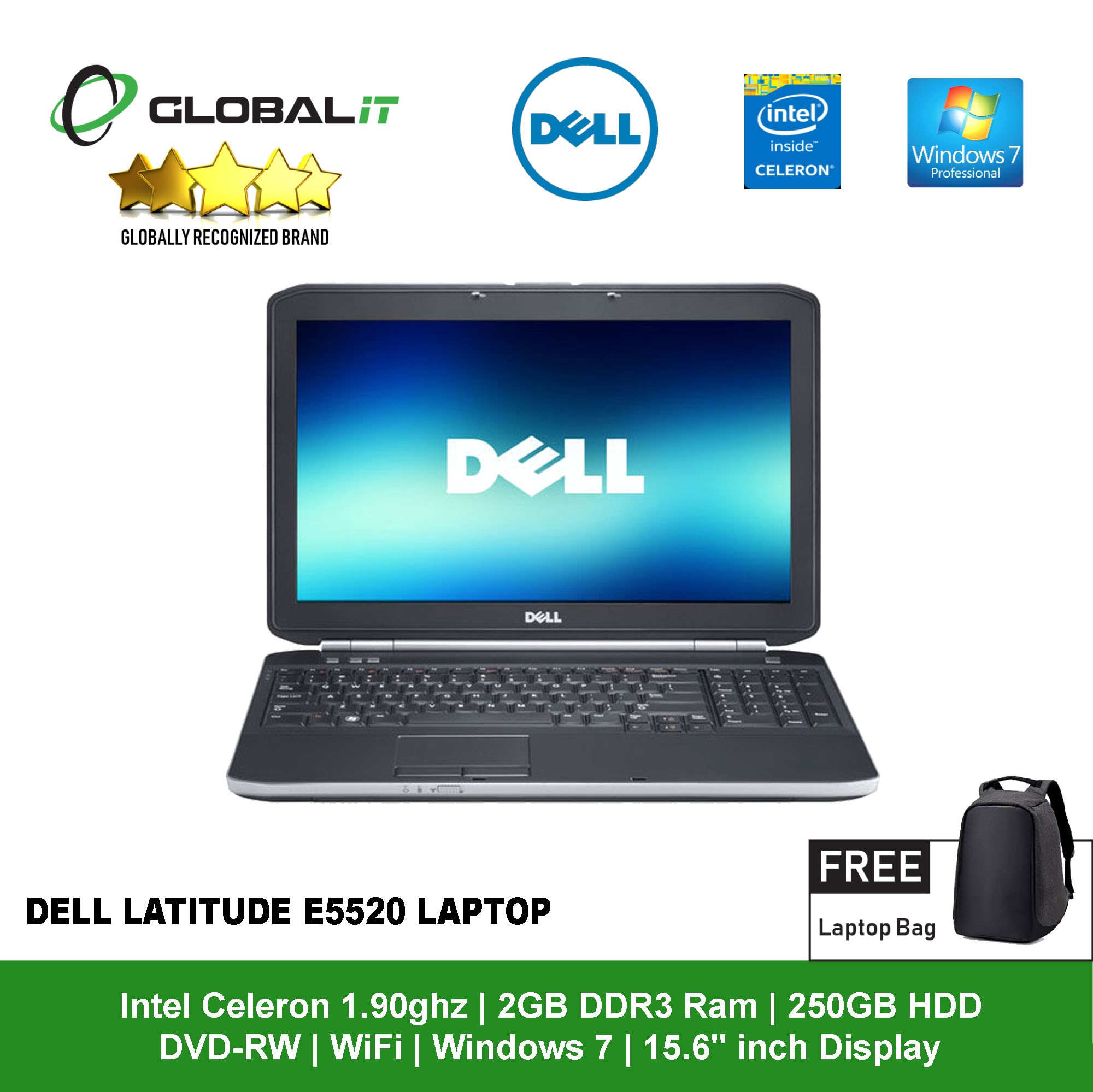 Dell Latitude E5520 Celeron 15.6" (Refurbished) - Global Group
