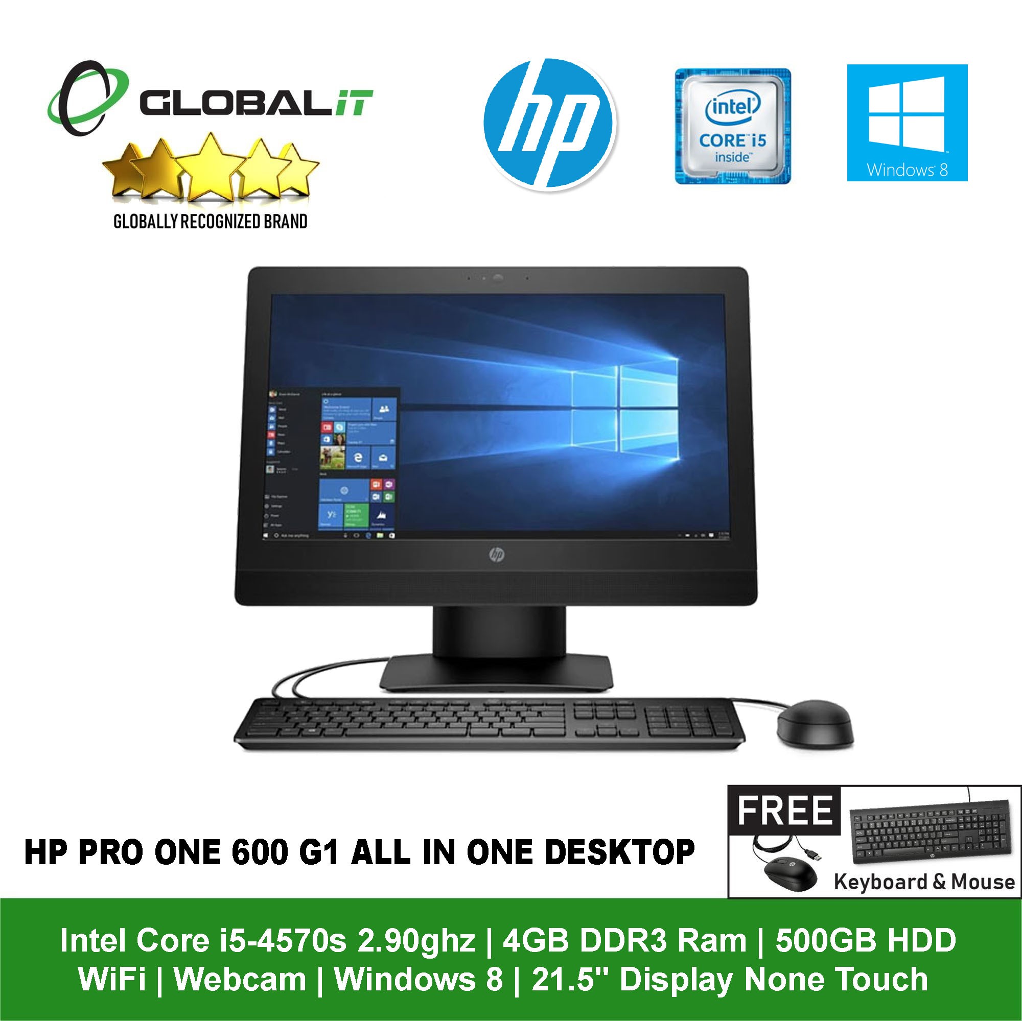 Hp Pro One 600 G1 All In One Desktop I5 Aio Refurbished Global