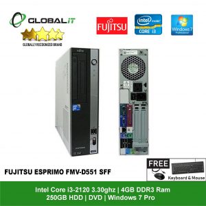 中古パソコン Windows10 デスクトップ 一年保証 富士通 ESPRIMO D551/F(FX) Core i3 3220 3.3GHz  MEM:4GB SSD:120GB DVDマルチ 無線LAN:無し Win10Pro64Bit