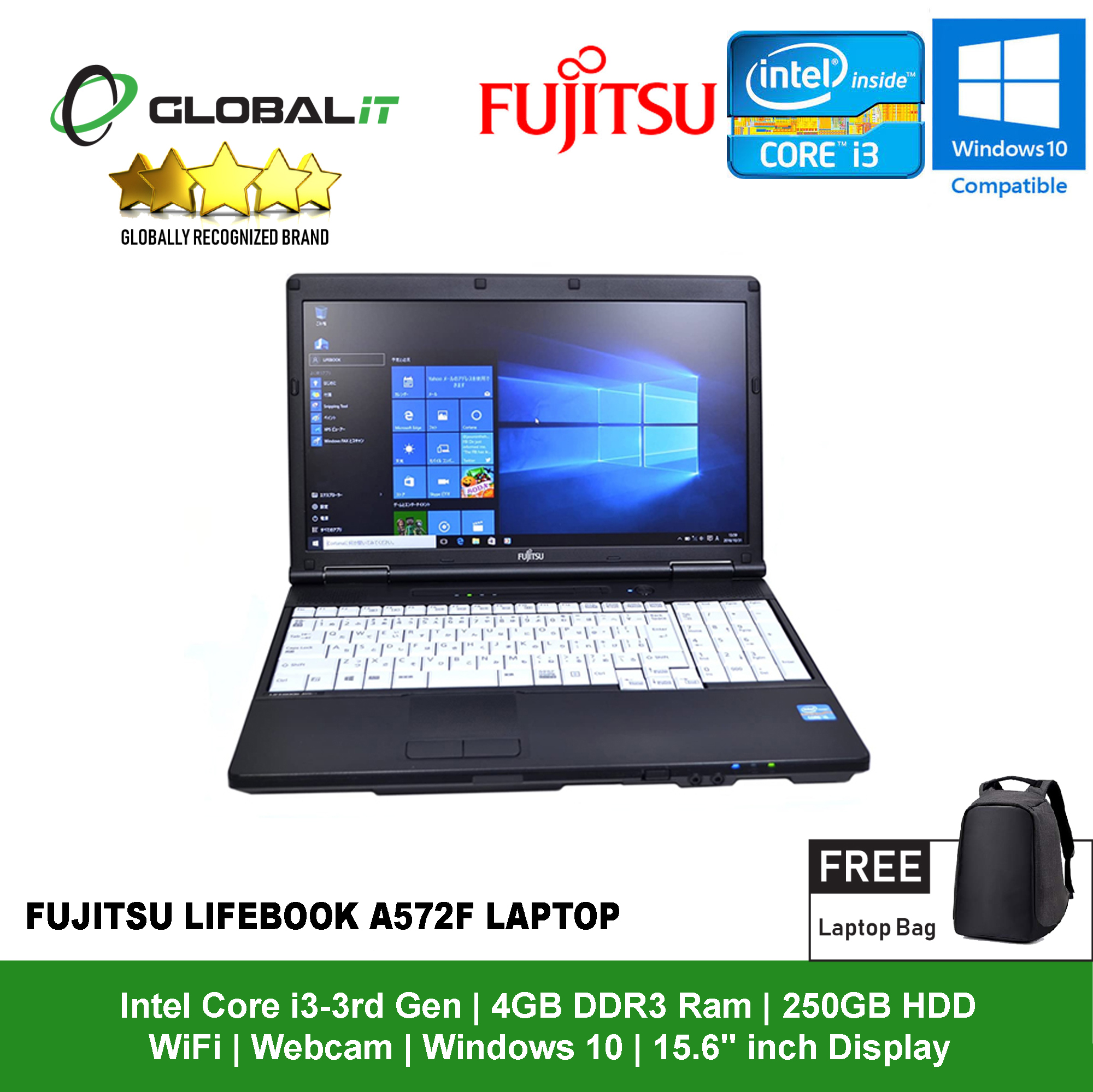 Fujitsu LifeBook A572F i3-3rd 15.6" (Refurbished) - Global Group