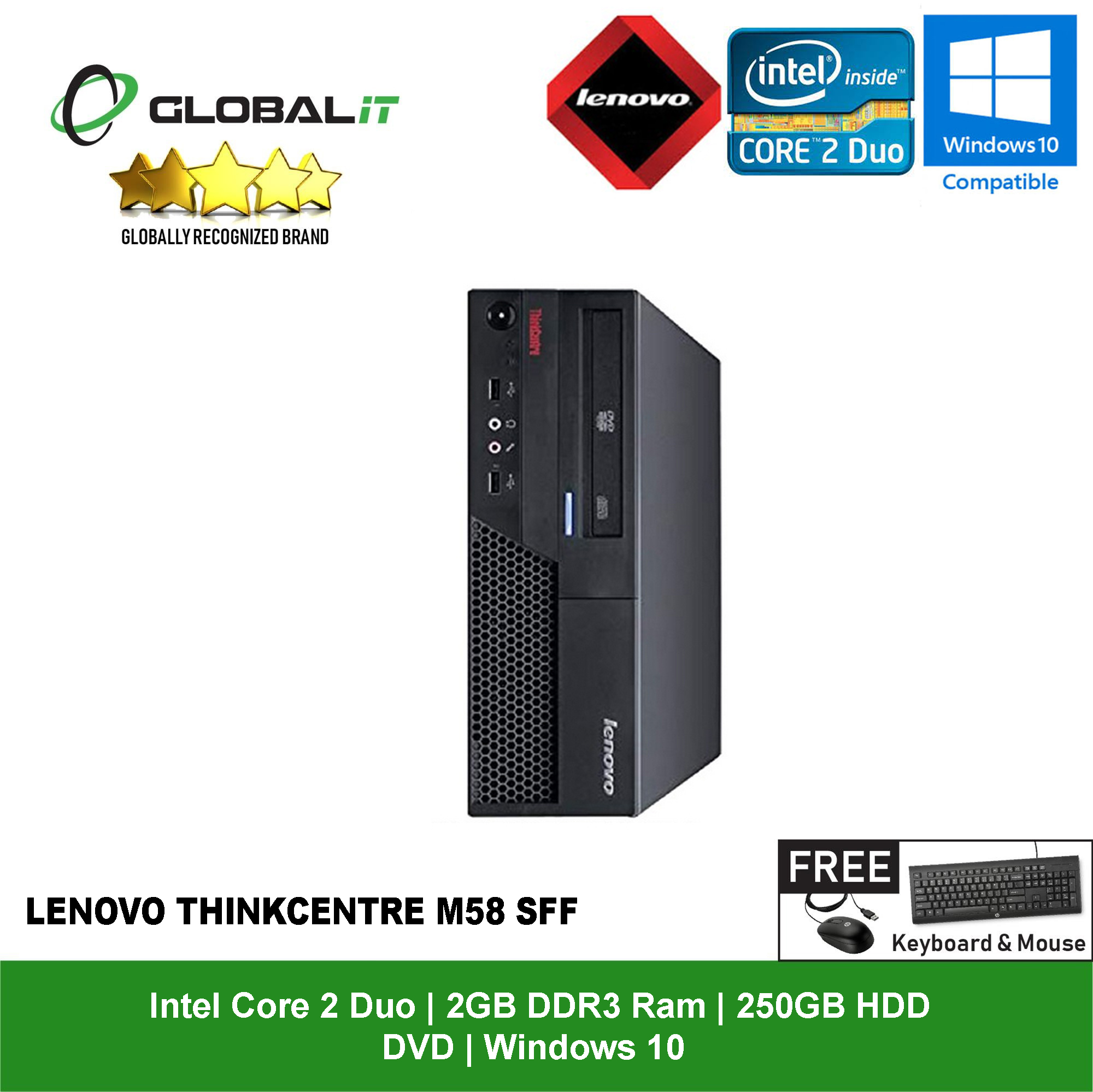 Lenovo ThinkCentre M58 SFF Intel Core 2 Duo / Windows 10 (Refurbished) -  Global Group