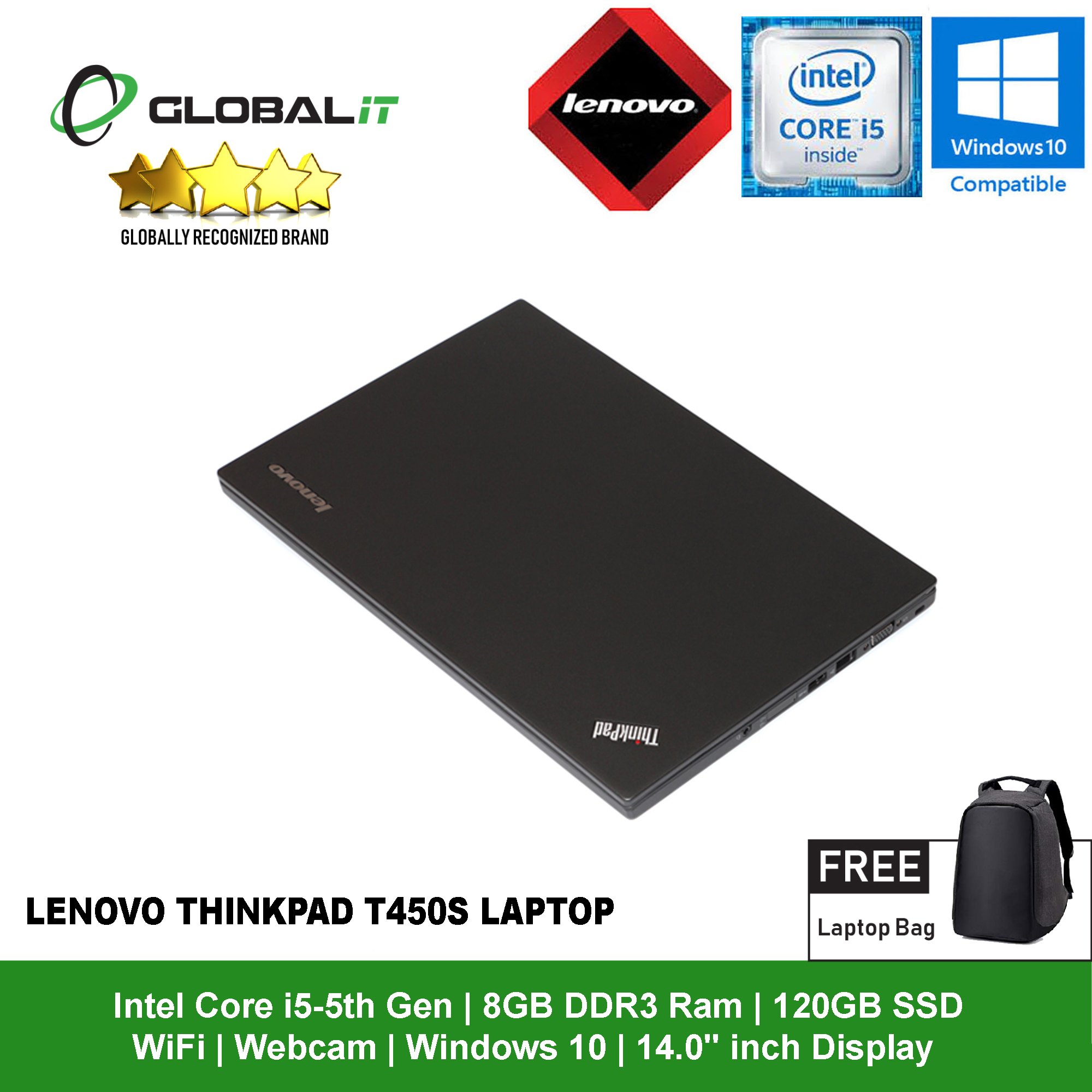 Ordinateur portable Lenovo ThinkPad X240 i3 8Go RAM 120Go SSD