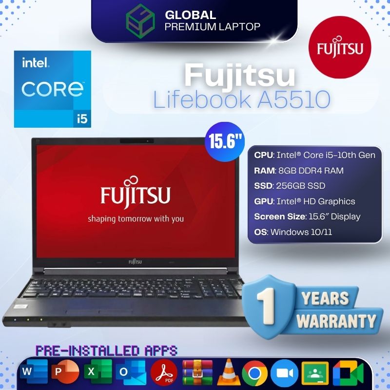 Fujitsu Lifebook A5510 i5-10th 15.6" (Premium Refurbished)